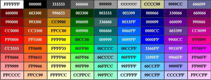 Hexadecimal Colors